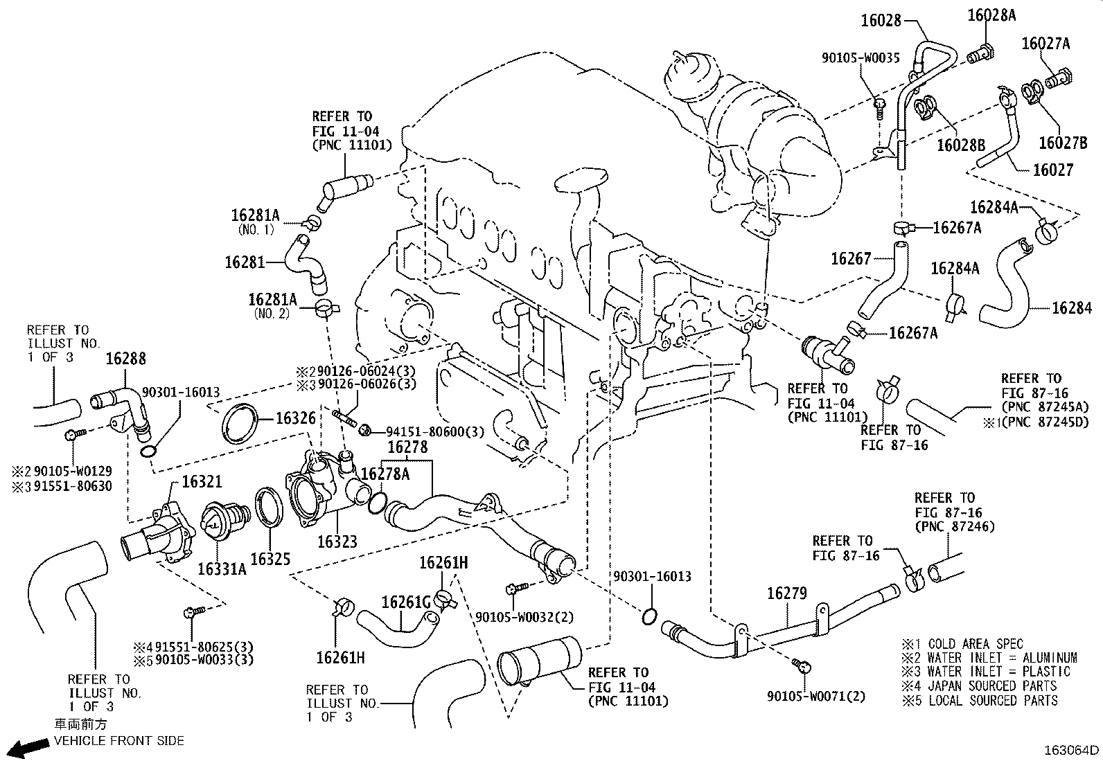 16261-37081 HOSE, WATER BY-PASS product image