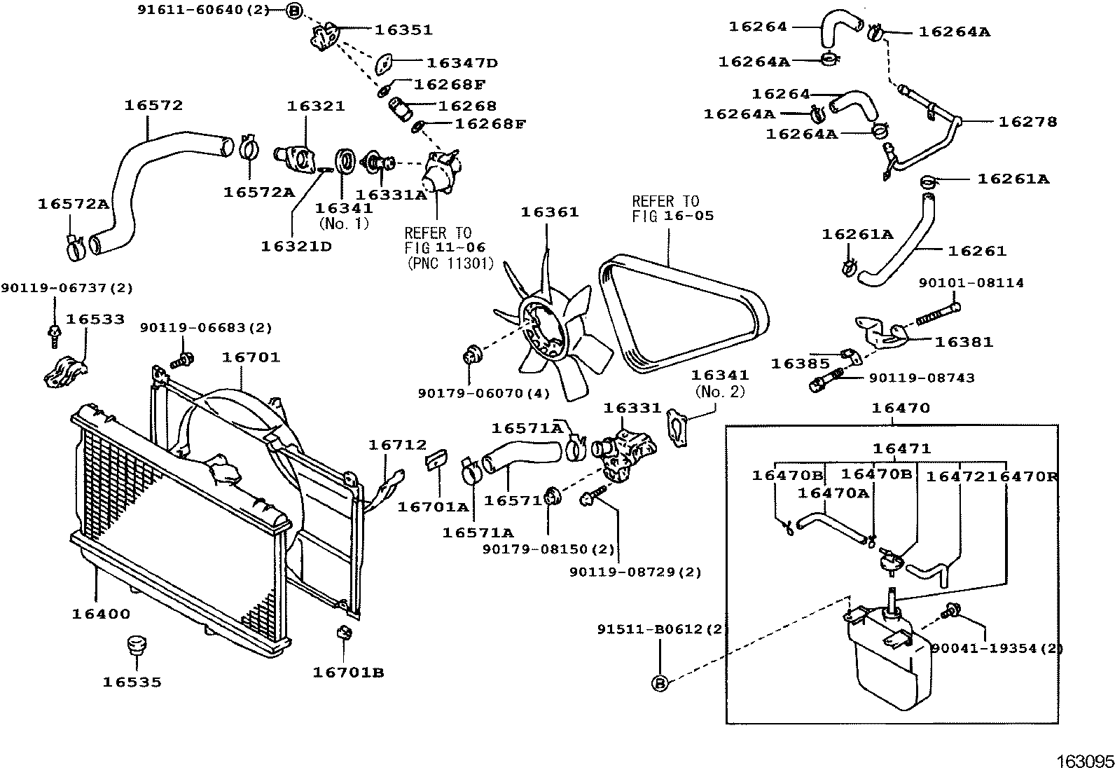 16261-88401 HOSE, WATER BY-PASS product image