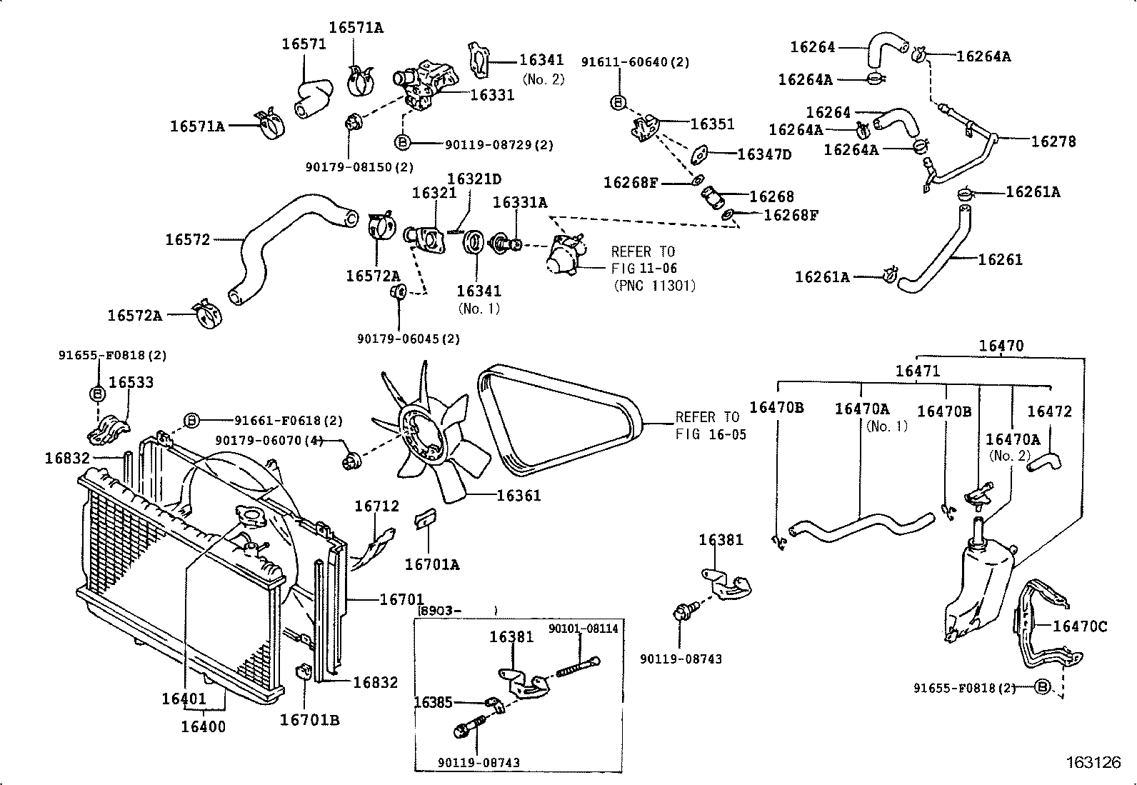 16572-54310 HOSE, RADIATOR, OUTLET product image