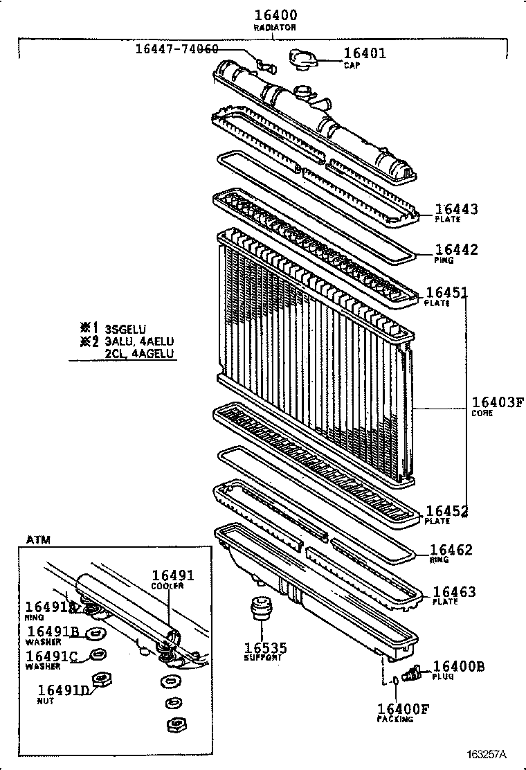 16400-64170 RADIATOR ASSY product image