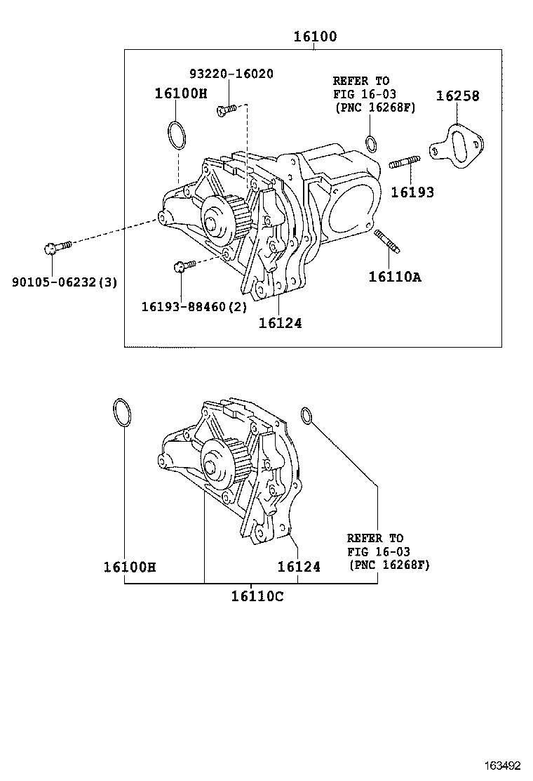 16100-79235 PUMP ASSY, ENGINE WATER product image