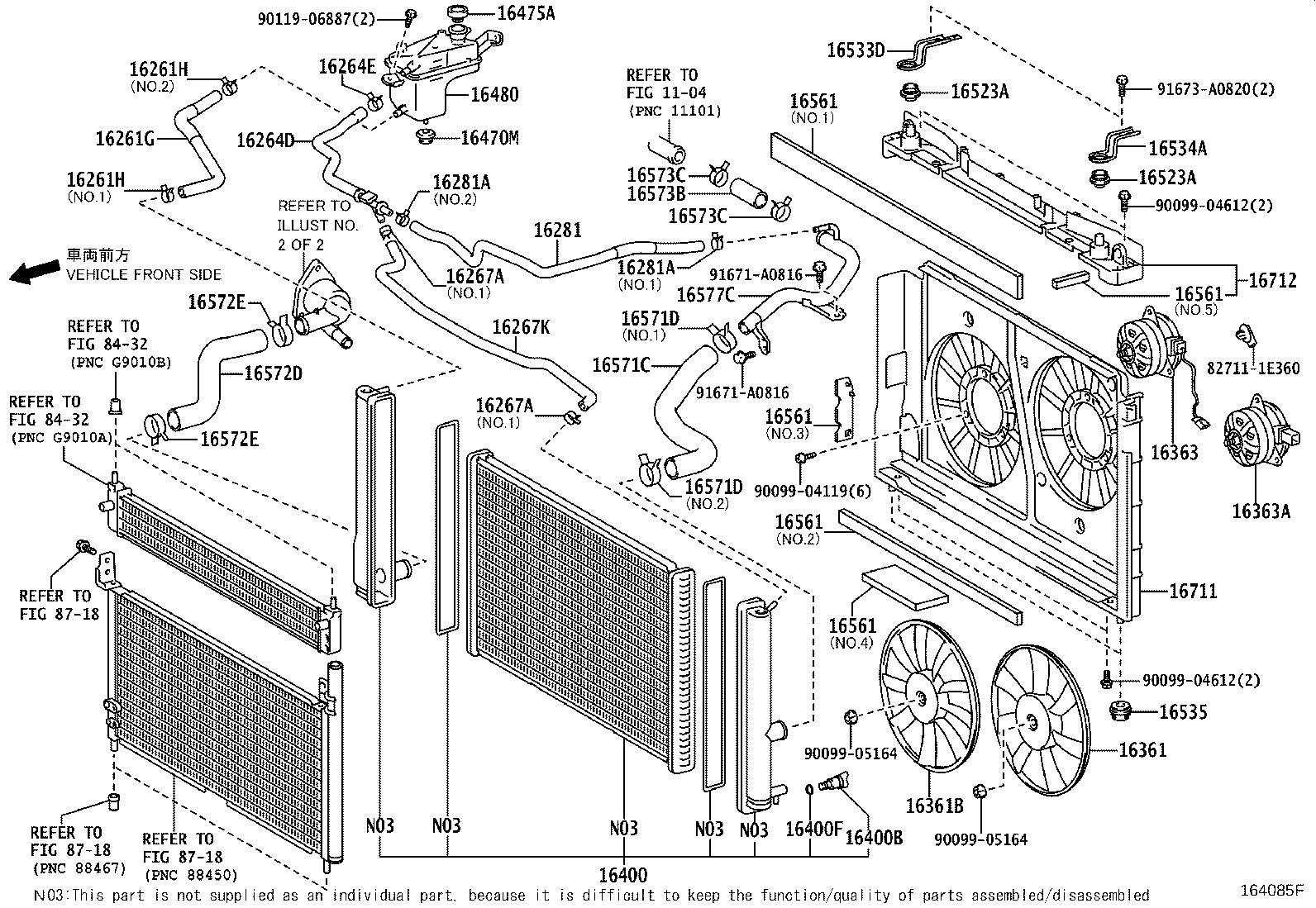 Toyota 16363-37050 MOTOR, COOLING FAN