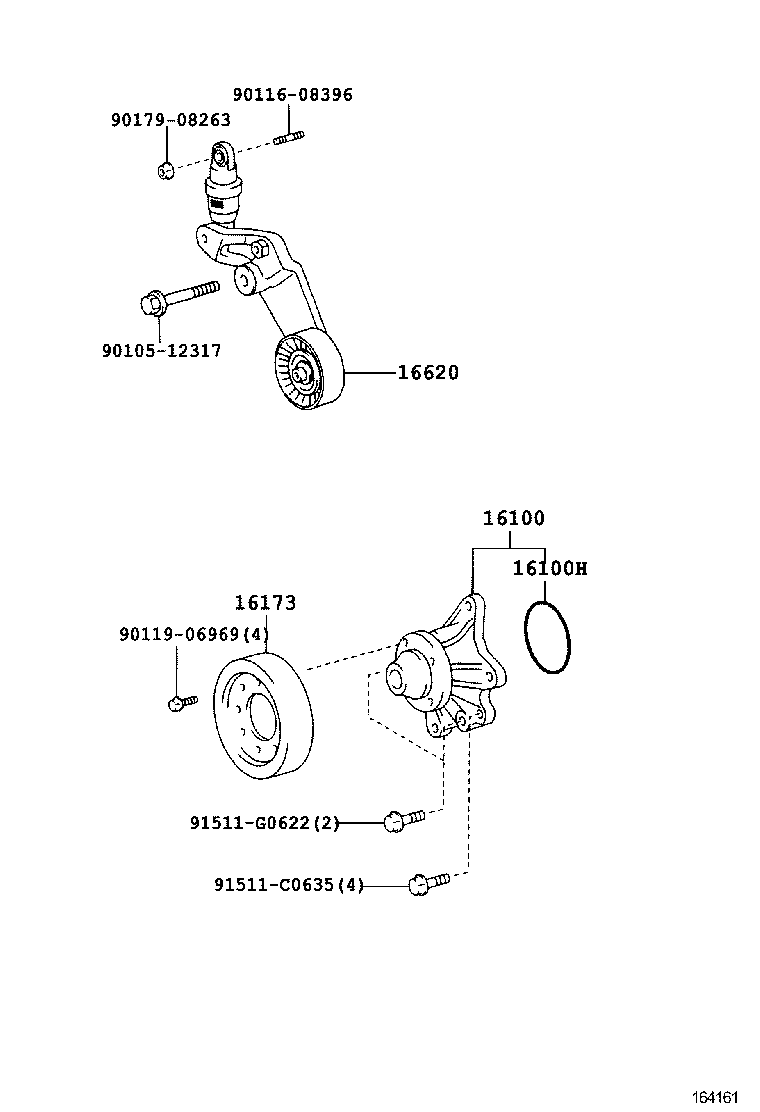 16100-29145 PUMP ASSY, ENGINE WATER product image