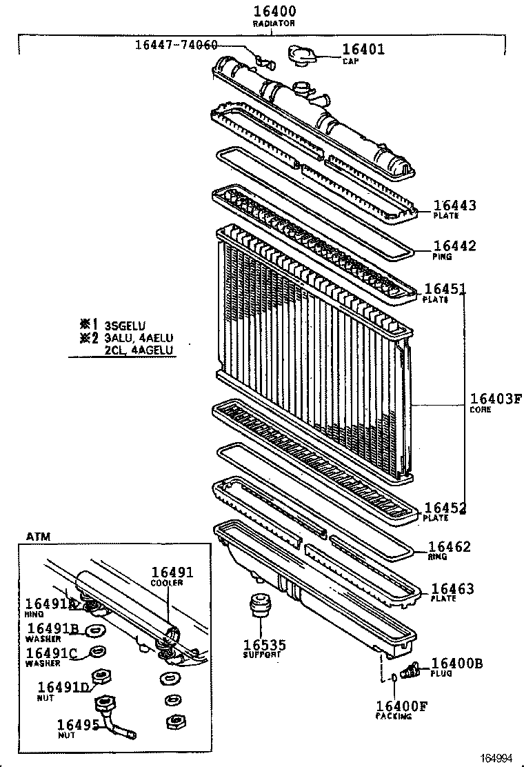 16400-64170 RADIATOR ASSY product image