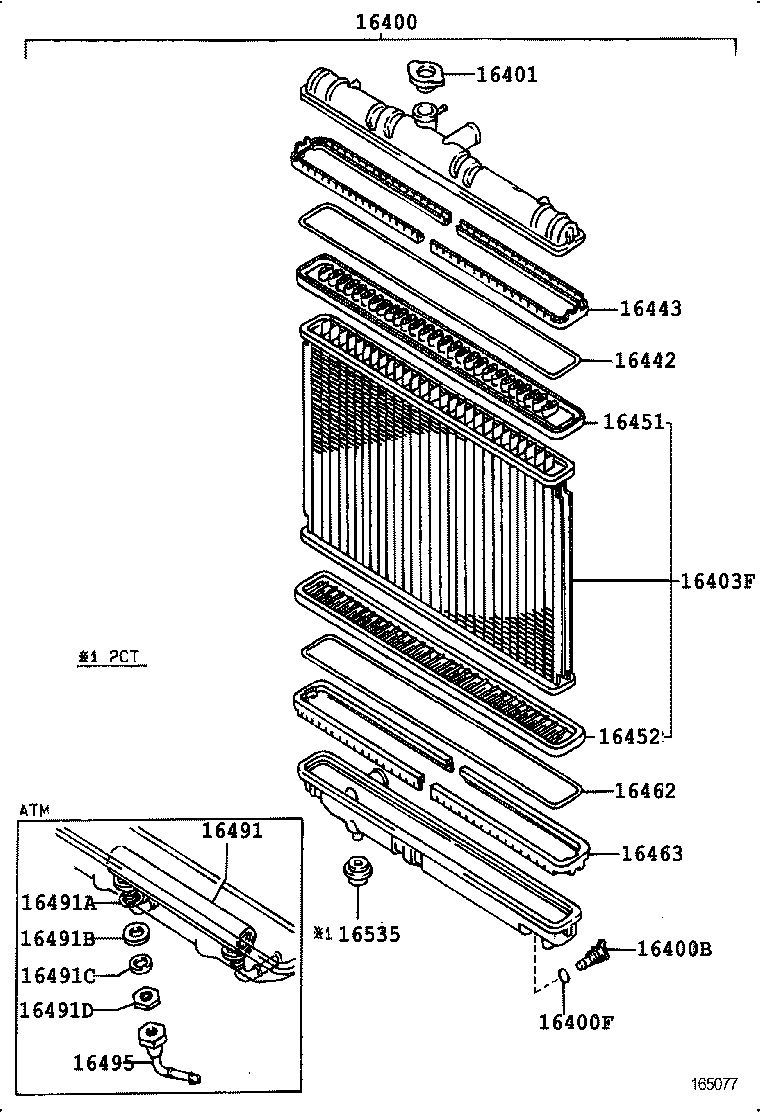 16400-74430 RADIATOR ASSY product image