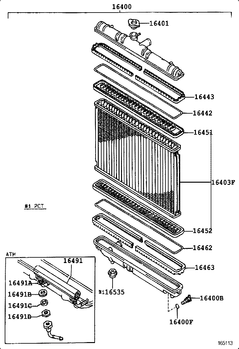 16400-74430 RADIATOR ASSY product image