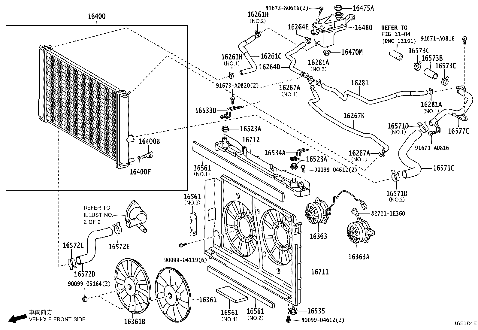 Toyota 16261-37081 HOSE, WATER BY-PASS