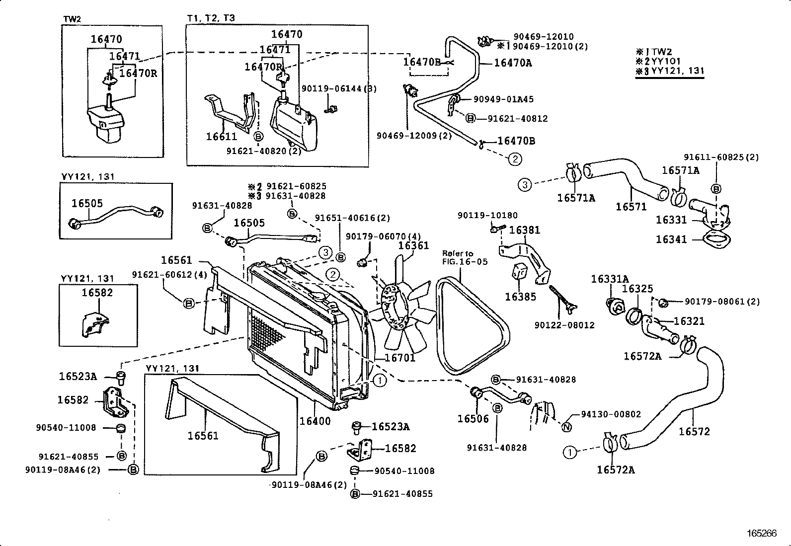 16261-73140 HOSE, WATER BY-PASS product image