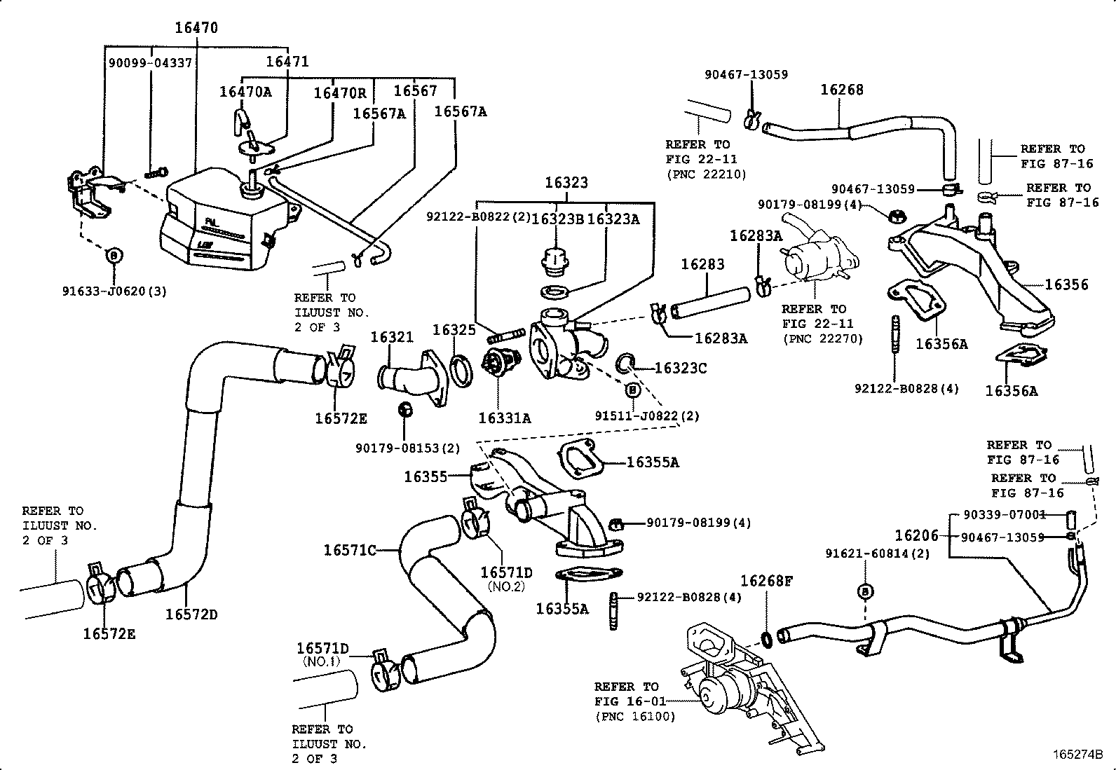 16264-70080 HOSE, WATER BY-PASS, NO.2 product image