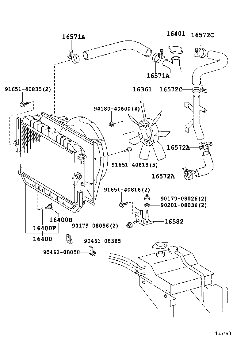 16261-66030 HOSE, WATER BY-PASS, NO.1 product image