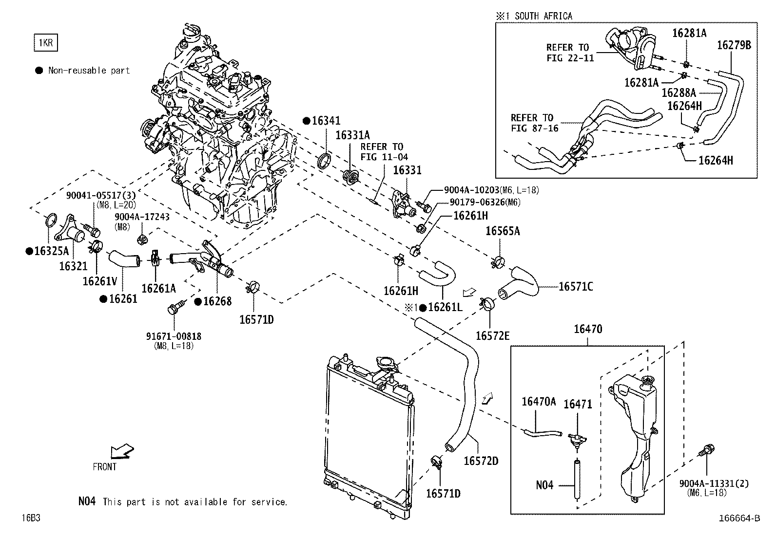 16264-BZ140 HOSE, WATER BY-PASS, NO.2 product image