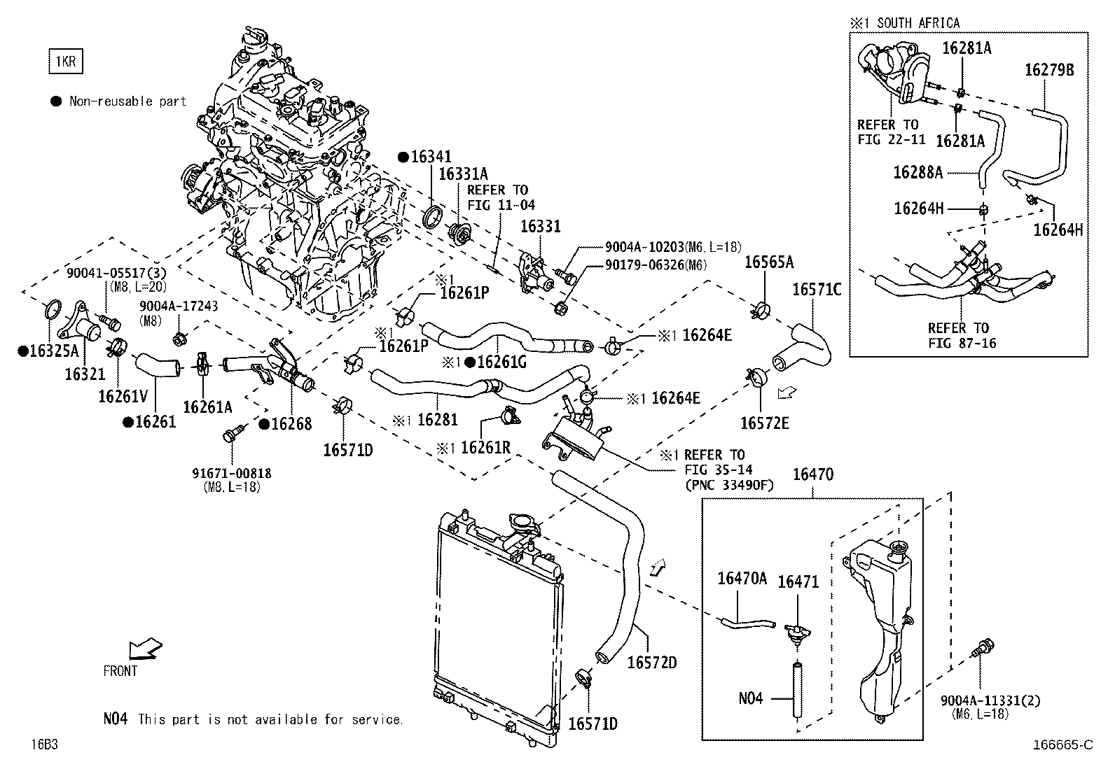 16264-BZ140 HOSE, WATER BY-PASS, NO.2 product image