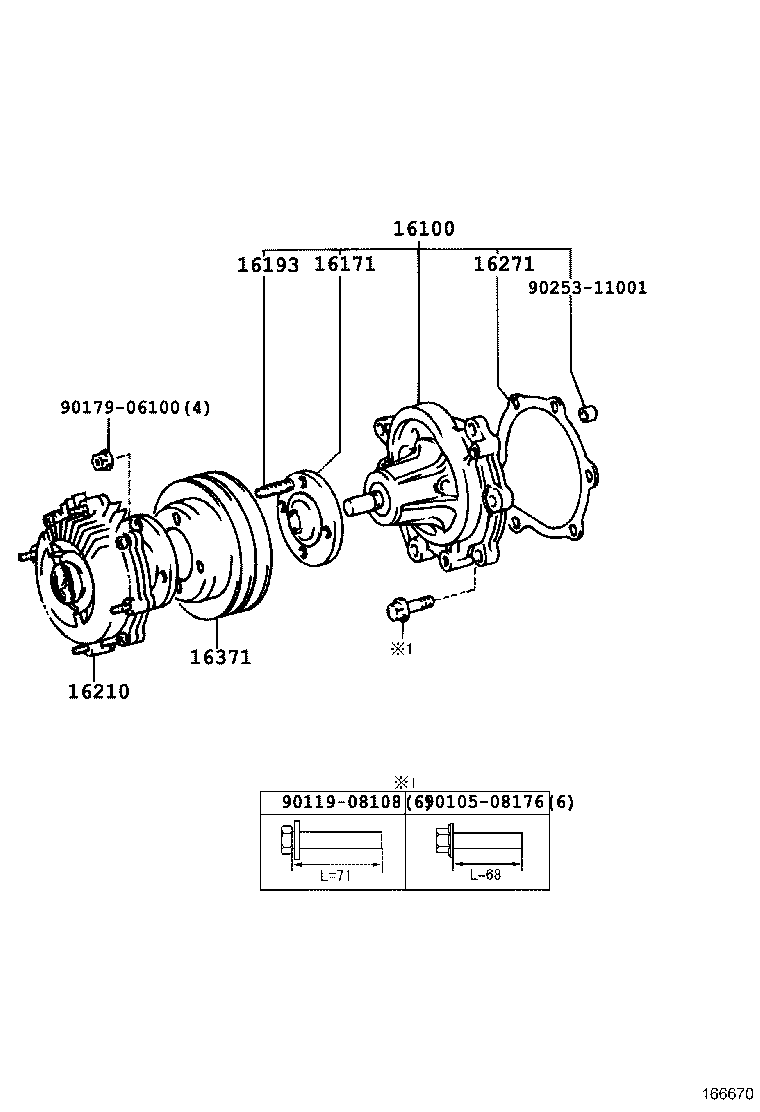 16100-49785 PUMP ASSY, ENGINE WATER product image