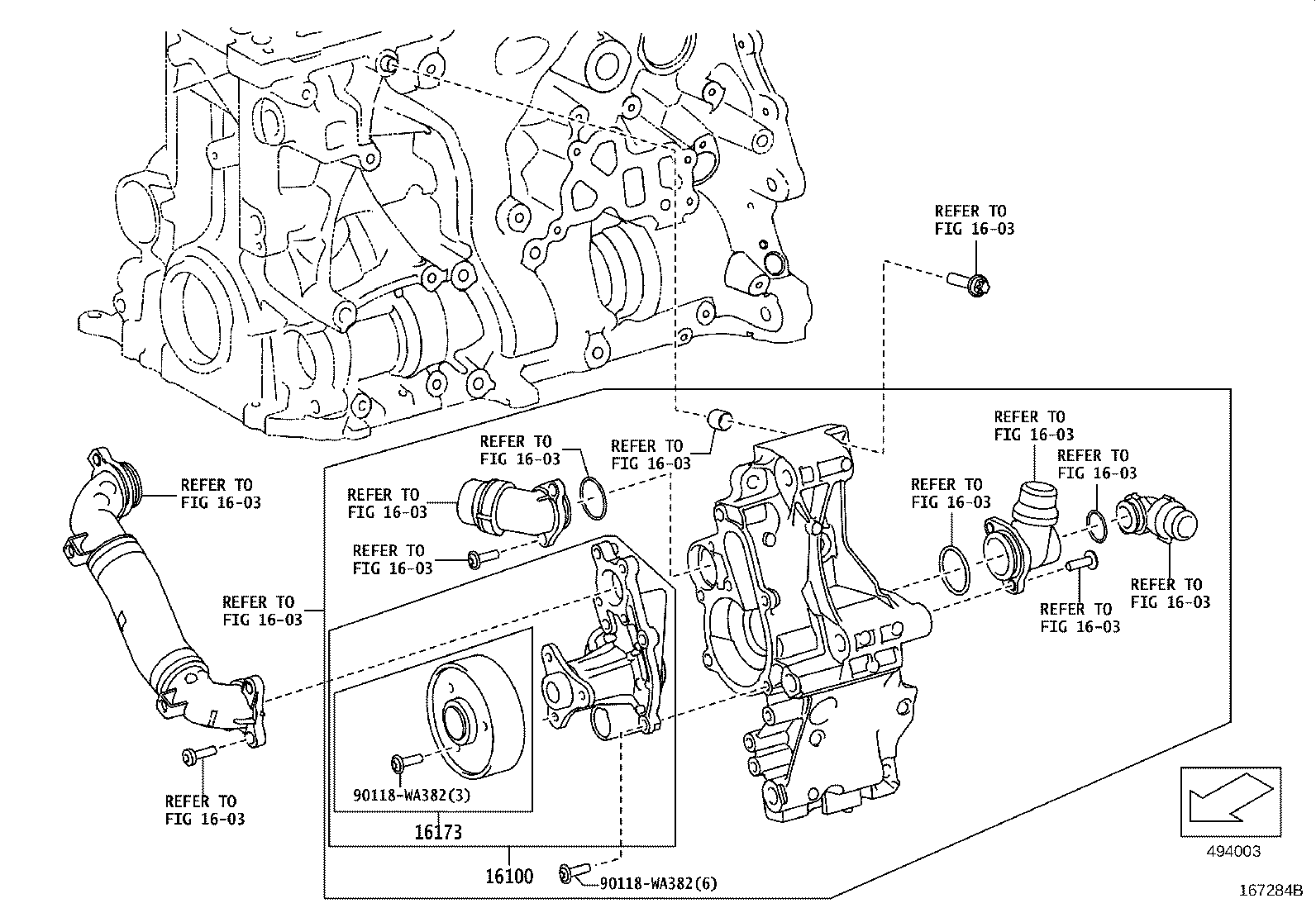 Toyota 16100-WAA04 PUMP ASSY, ENGINE WATER