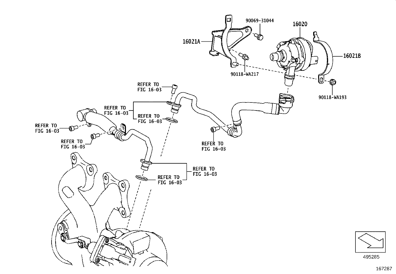 16100-WAA03 PUMP ASSY, ENGINE WATER product image