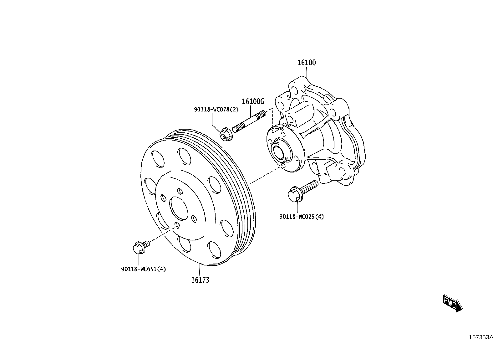 16173-WC001 PULLEY, WATER PUMP product image