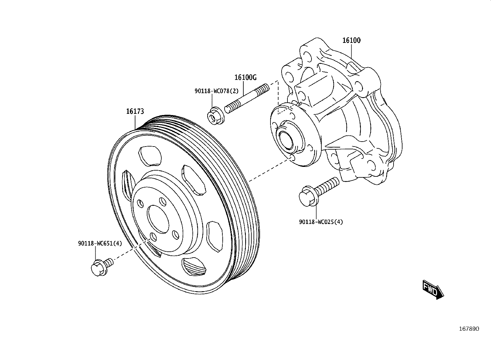 16603-WC001 PULLEY ASSY, IDLER product image