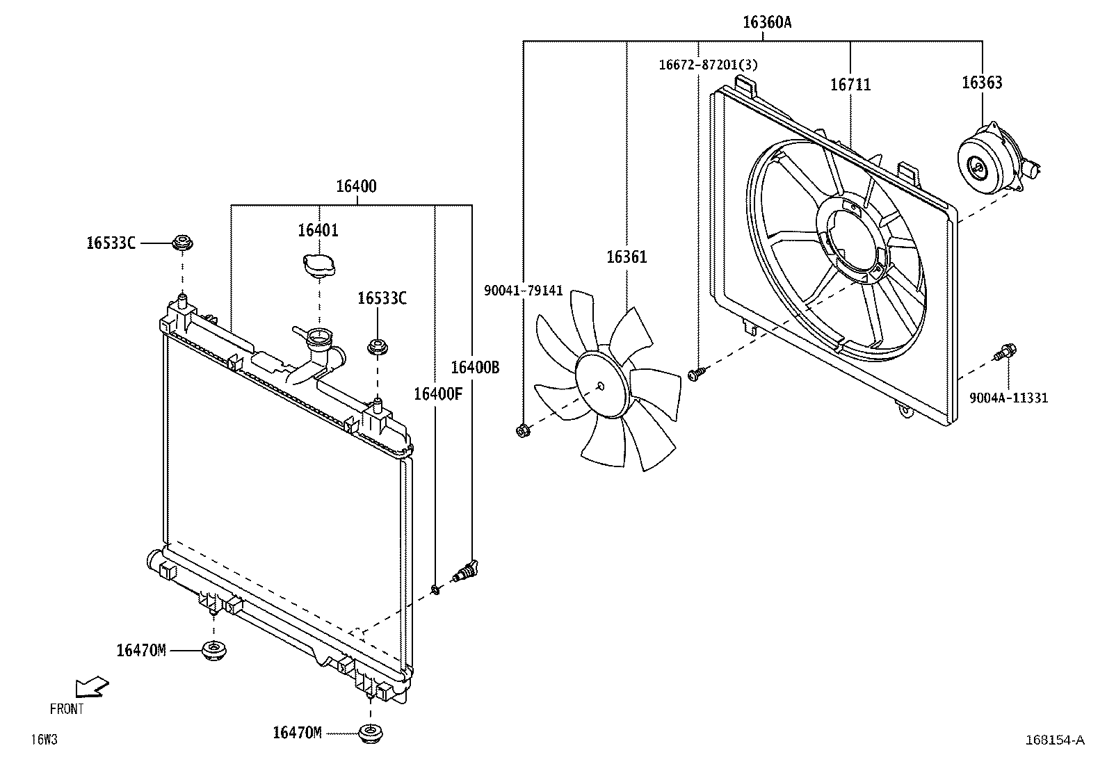 Toyota 16282-BZ070 HOSE, WATER BY-PASS, NO.5