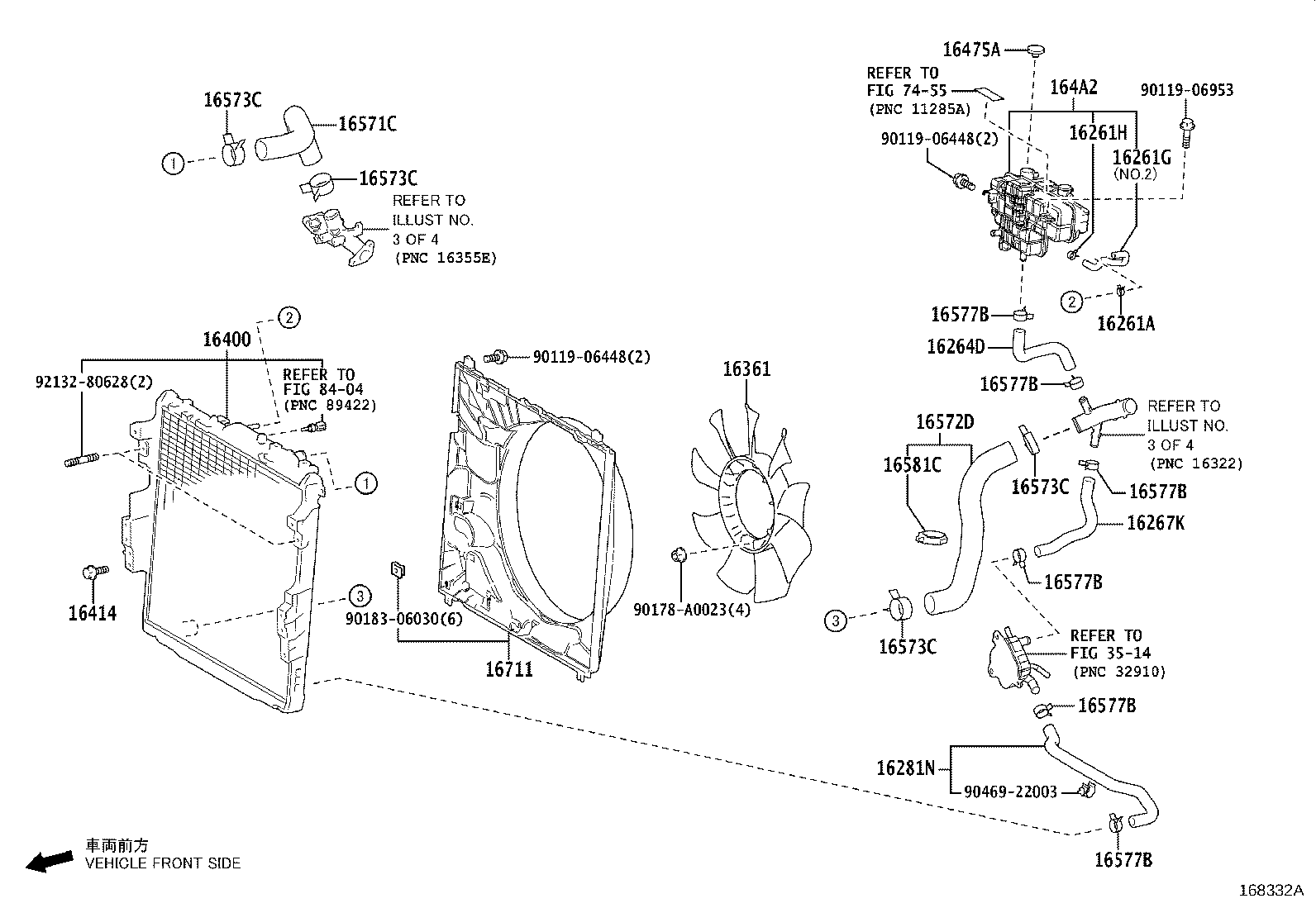 Toyota 16295-F4010 HOSE, WATER BY-PASS, NO.7