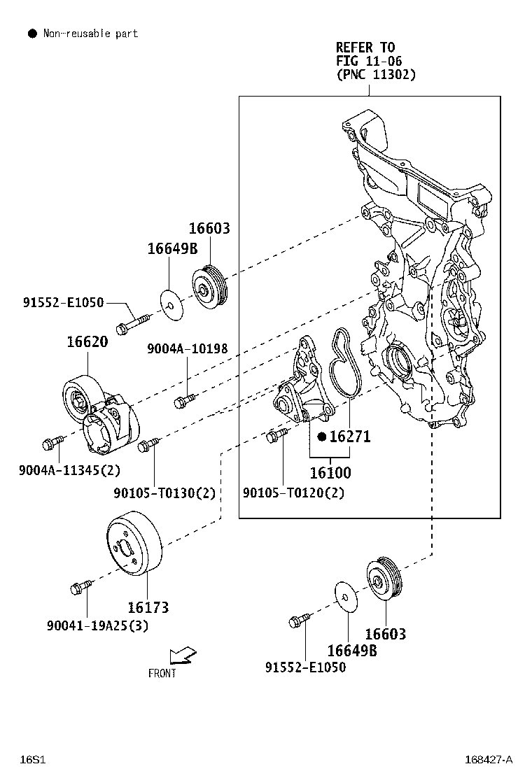 16173-BZ080 PULLEY, WATER PUMP product image