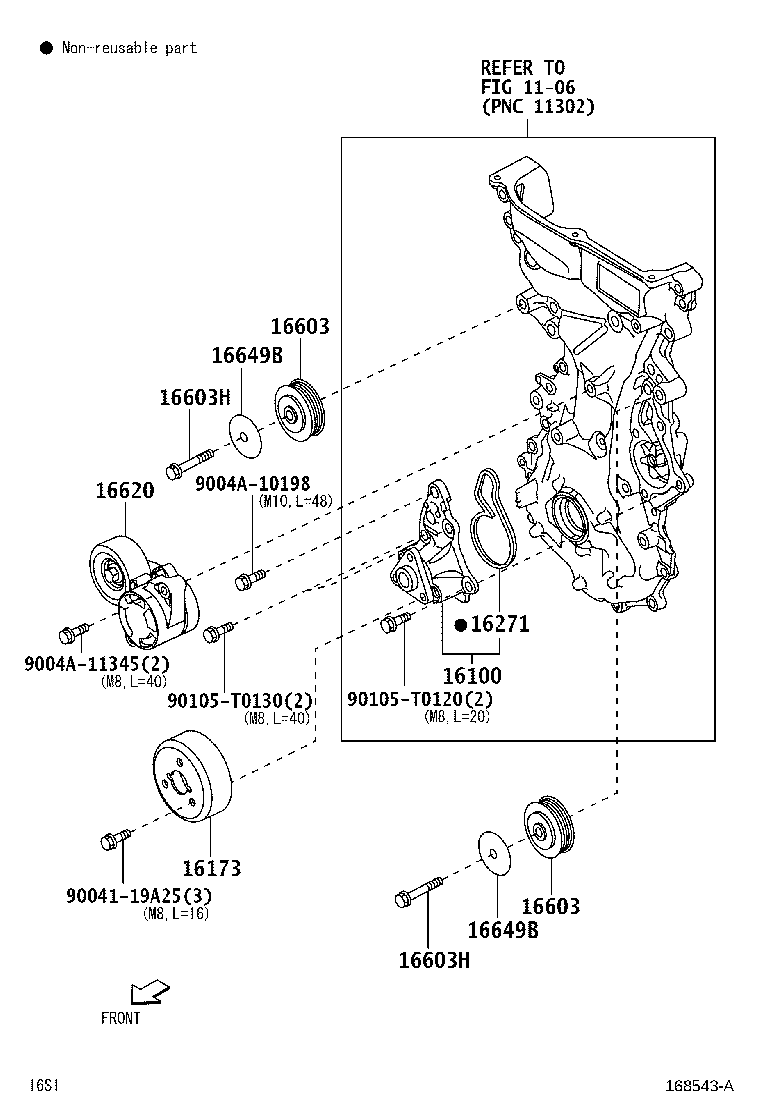 91552-E1050 BOLT(FOR IDLER PULLEY) product image