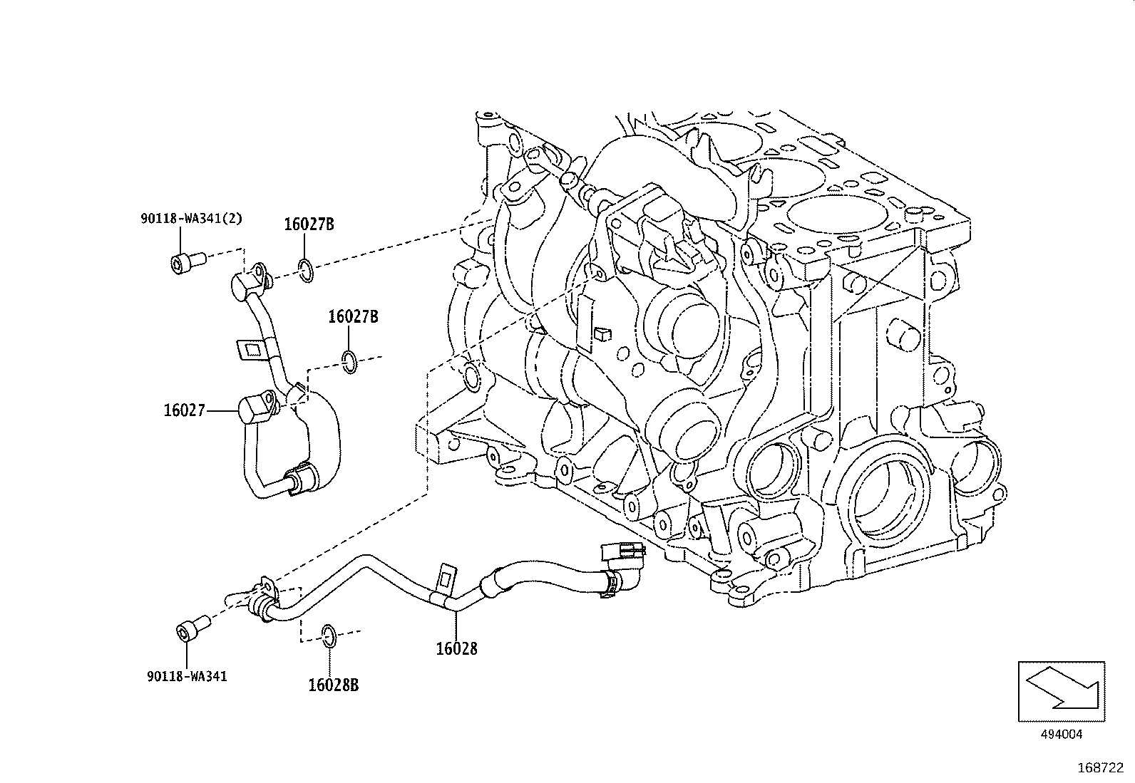 16261-WAA03 HOSE, WATER BY-PASS, NO.1 product image