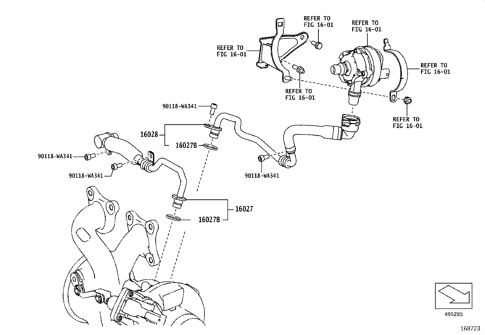 16261-WAA03 HOSE, WATER BY-PASS, NO.1 product image