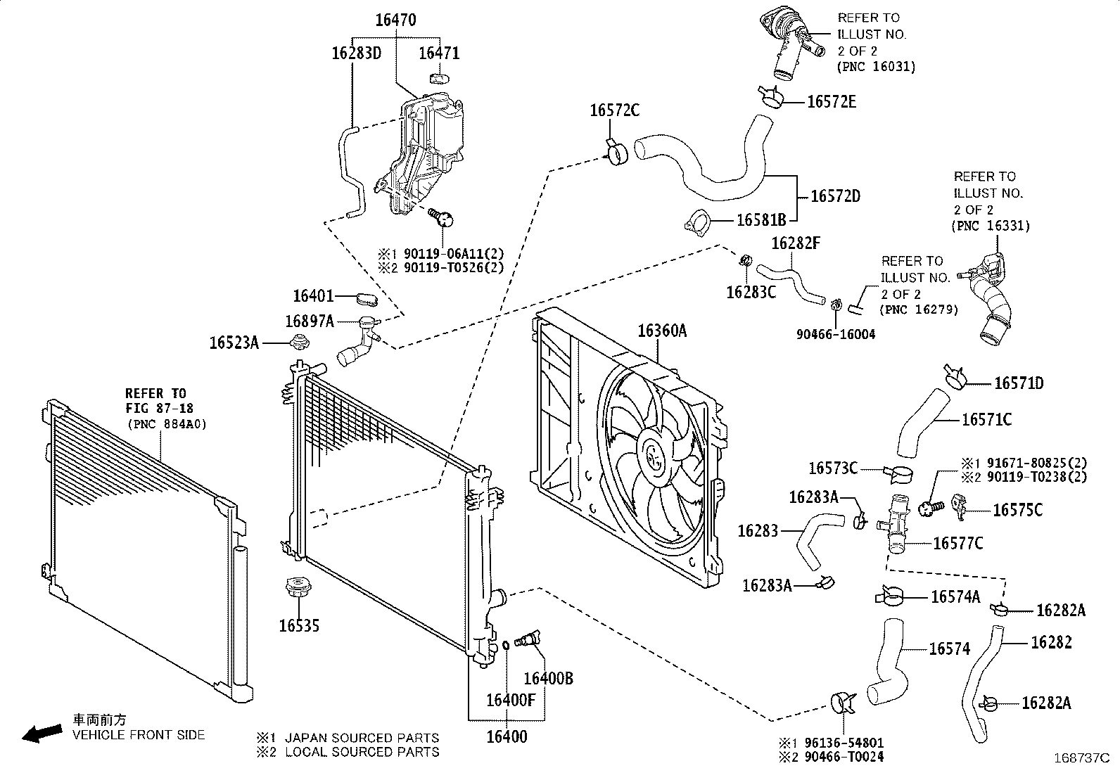 16260-24040 Water Bypass Hose Assembly product image