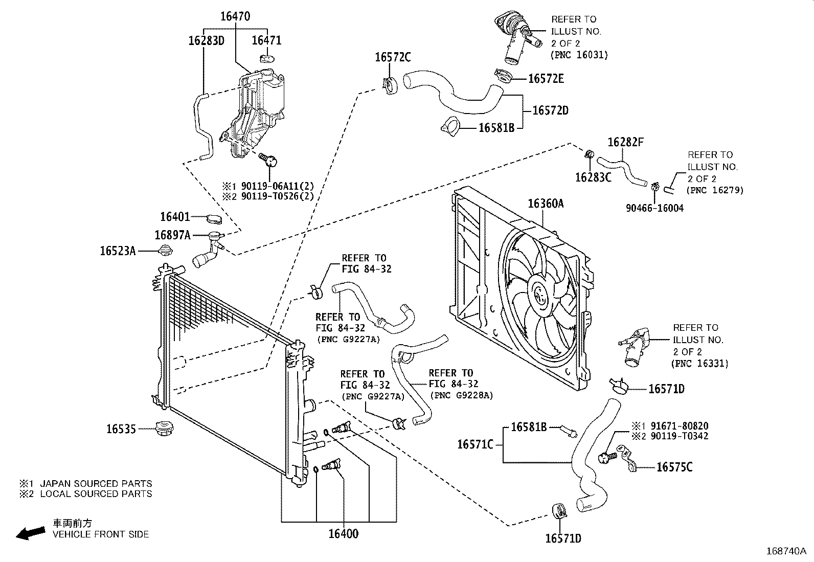 16260-24040 Water Bypass Hose Assembly product image