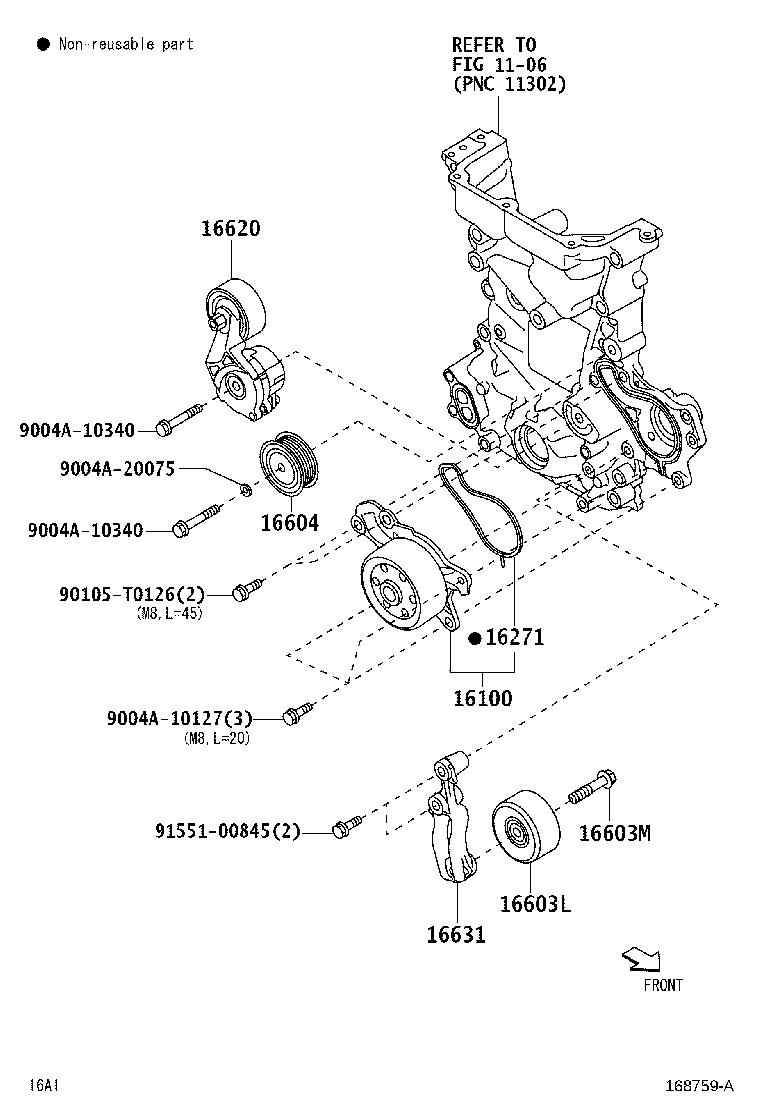 Toyota 16100-B9700 PUMP ASSY, ENGINE WATER
