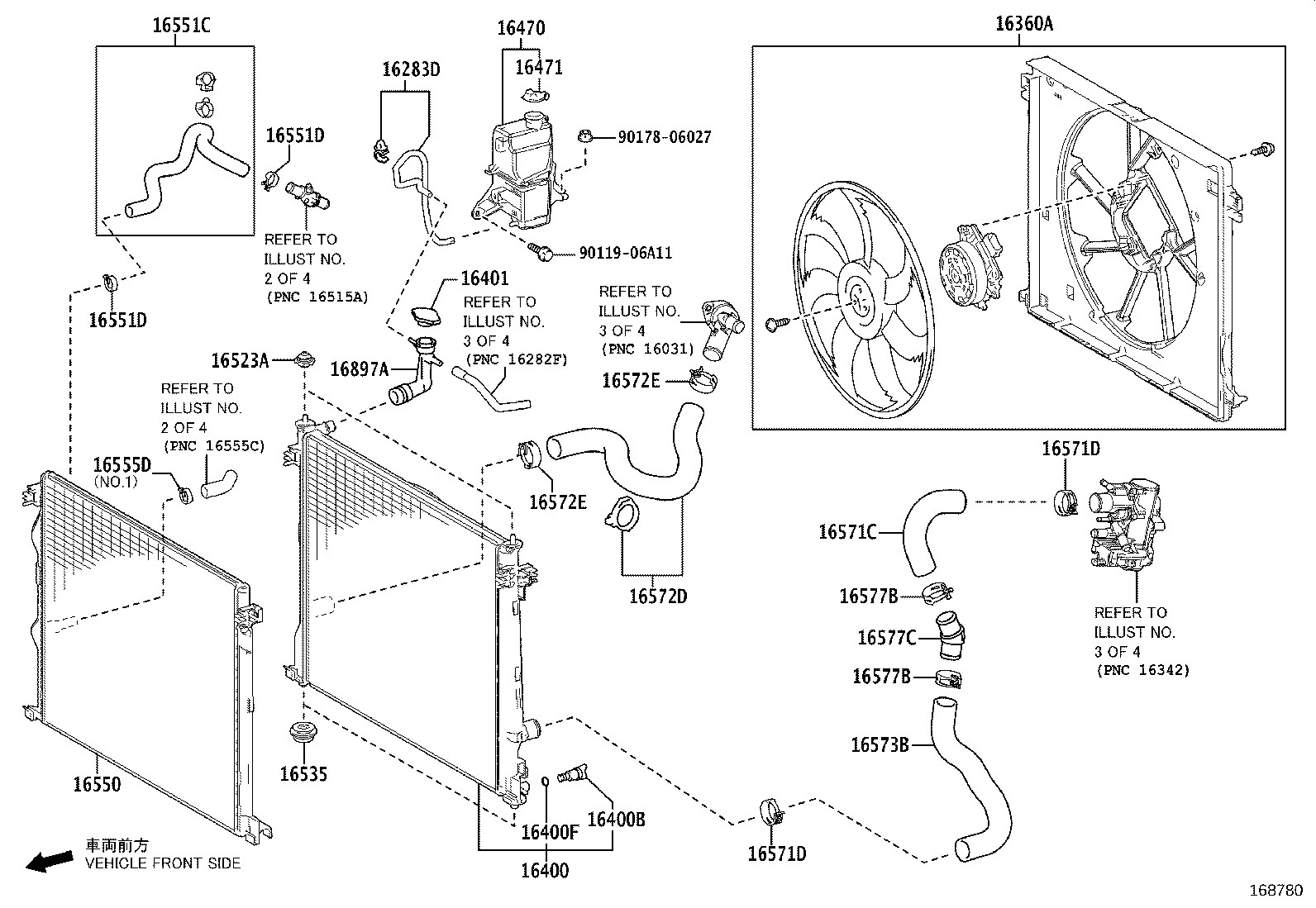 16261-25090 HOSE, WATER BY-PASS product image