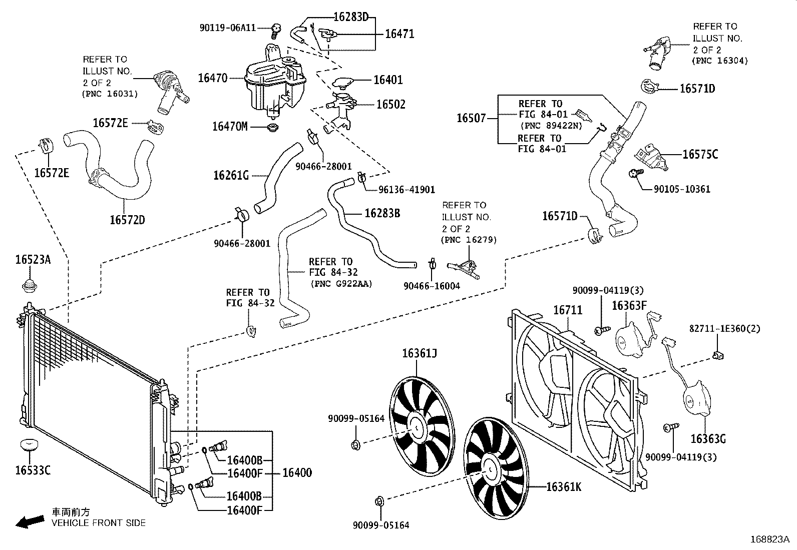 Toyota 16295-24020 HOSE, WATER BY-PASS, NO.7