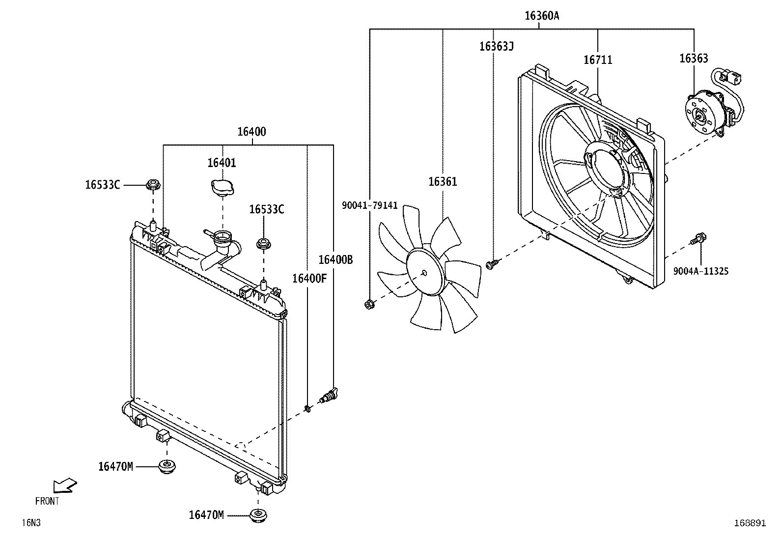 16360-BZ640 FAN ASSY, W/MOTOR product image