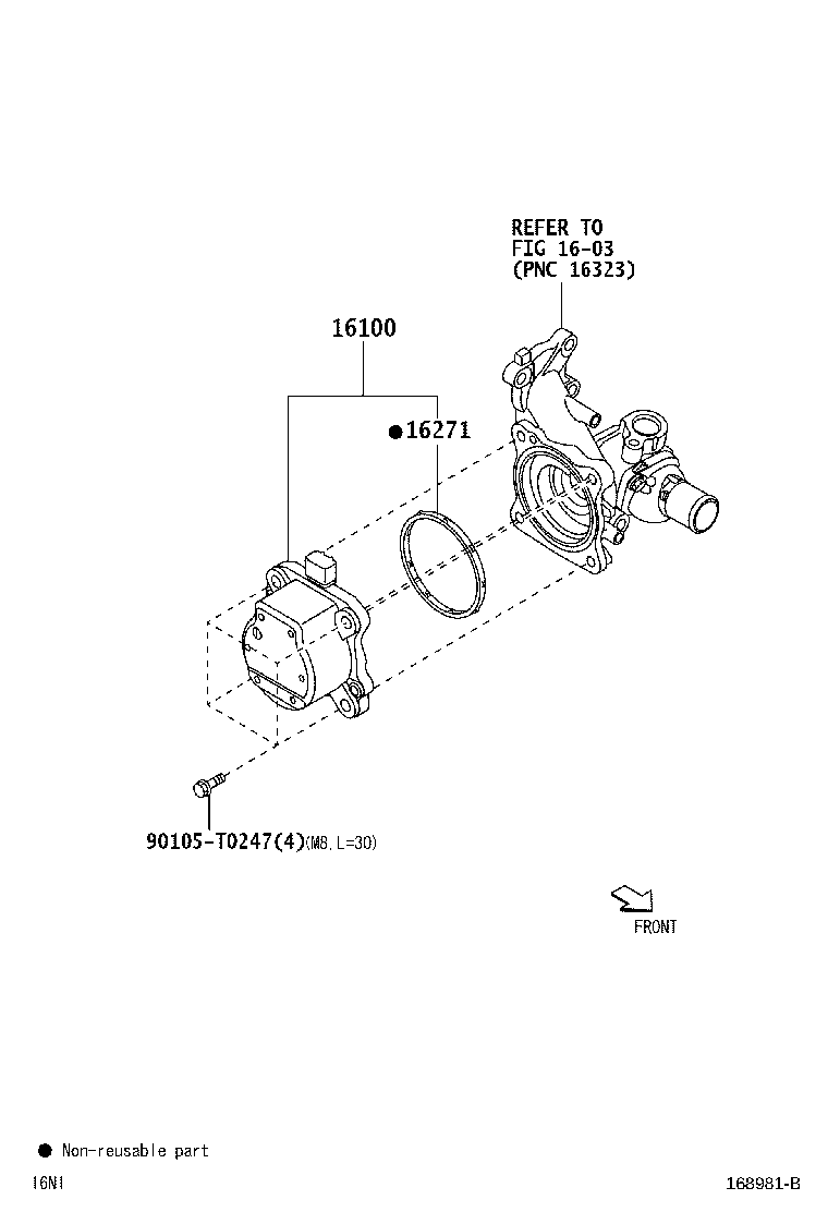 161A0-B0010 PUMP ASSY, ENGINE WATER product image