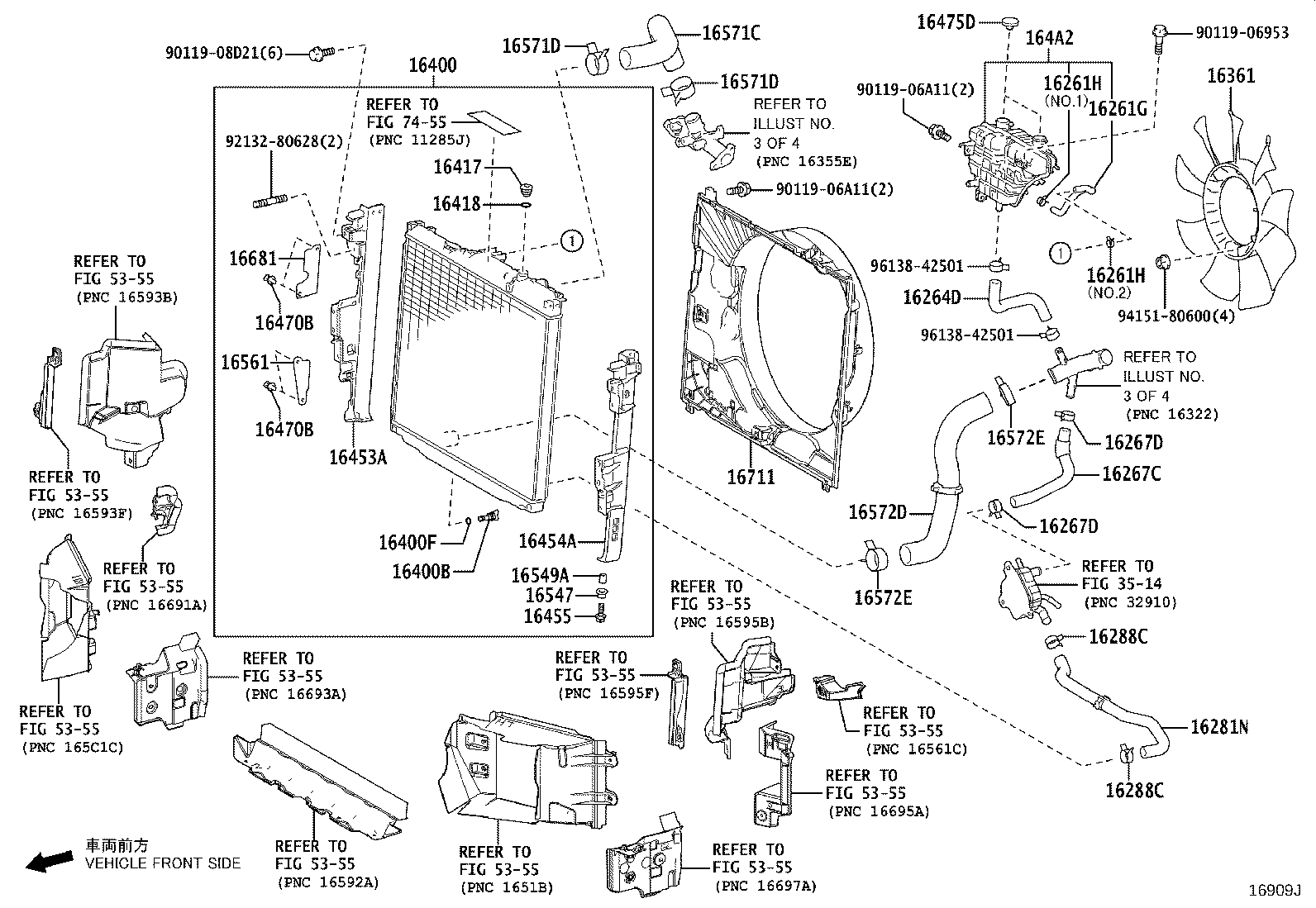 16260-70050 Water Bypass Hose Assembly product image