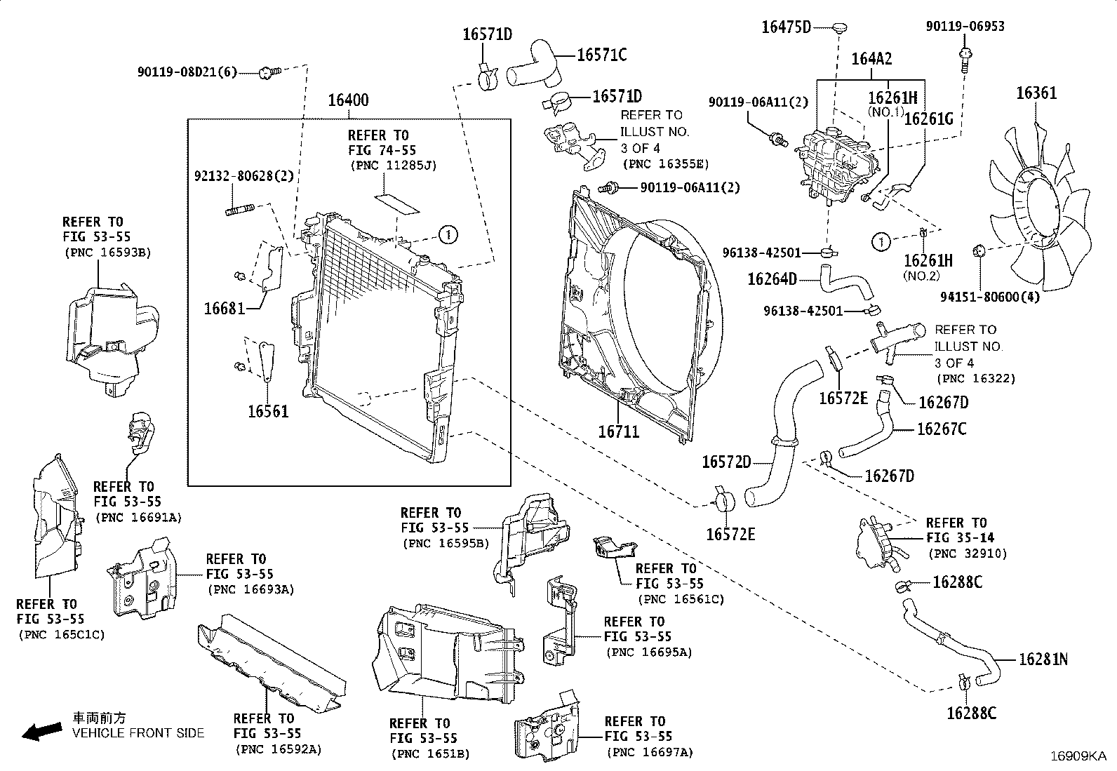 Toyota 16282-70030 HOSE, WATER BY-PASS, NO.5