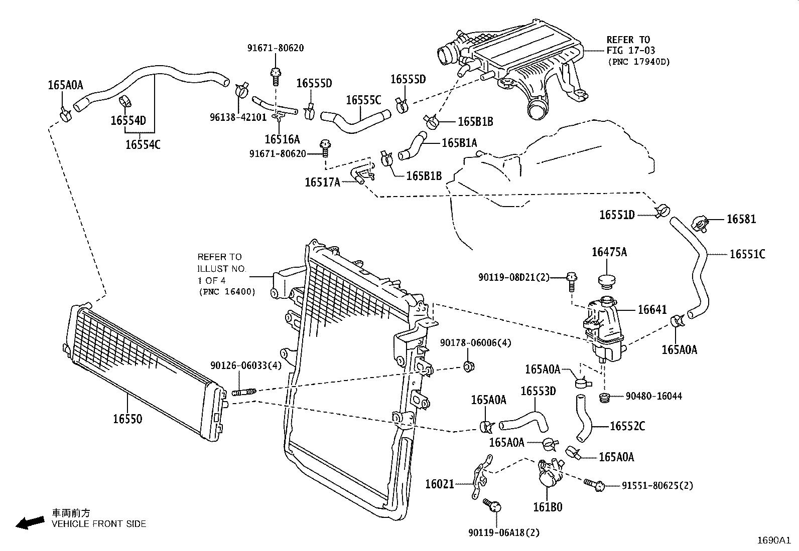 16261-51030 HOSE, WATER BY-PASS, NO.1 product image