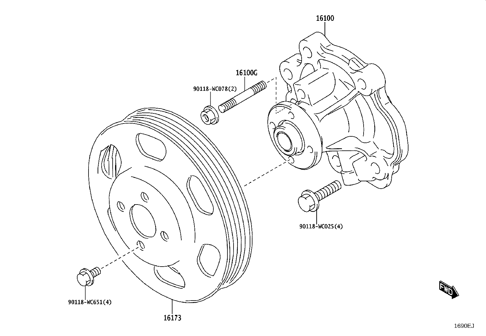 16620-WC008 TENSIONER ASSY, V-RIBBED BELT product image