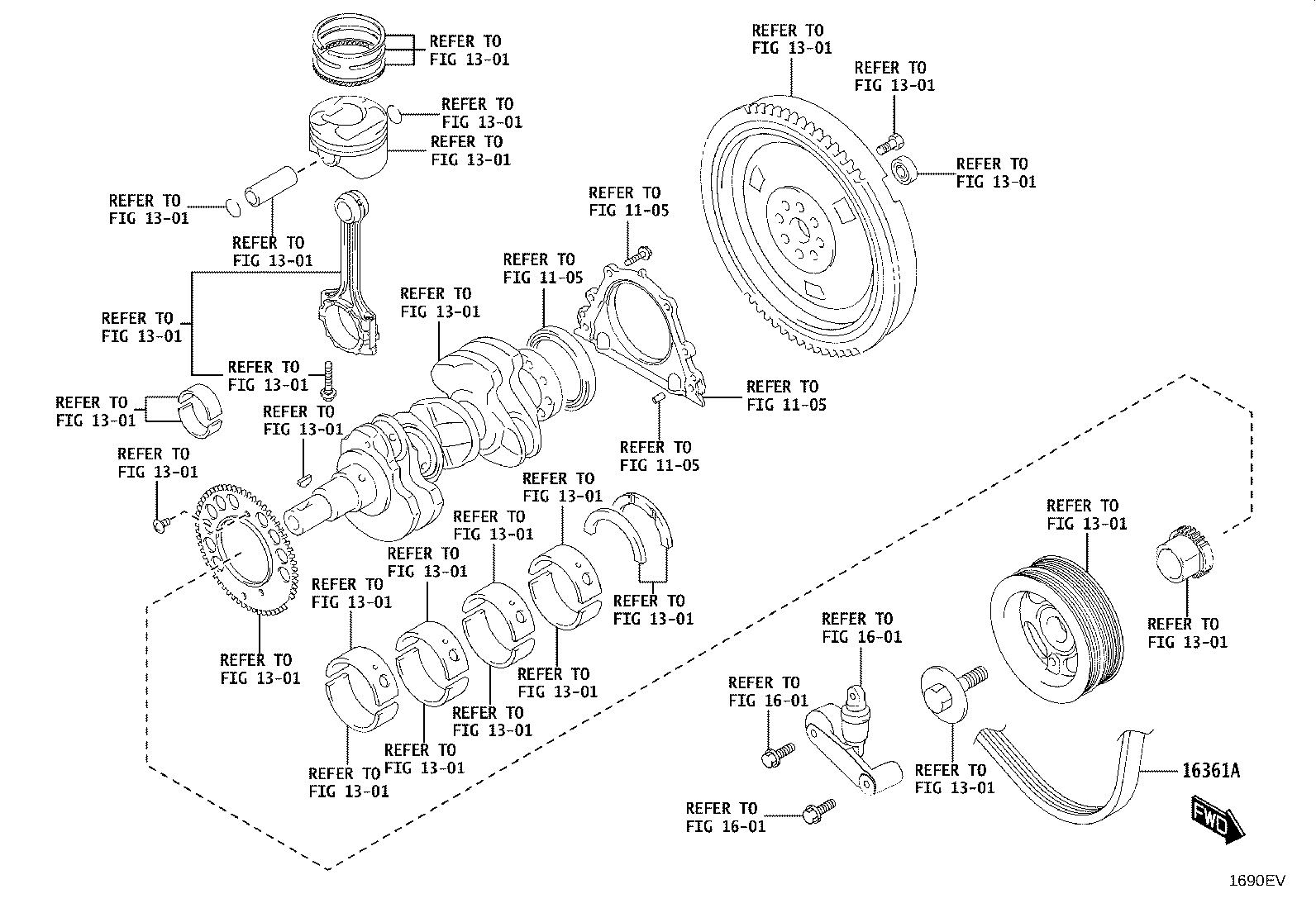 90118-WCU30 BELT, V (COOLER COMPRESSOR TO CRANKSHAFT PULLEY), NO.2 product image