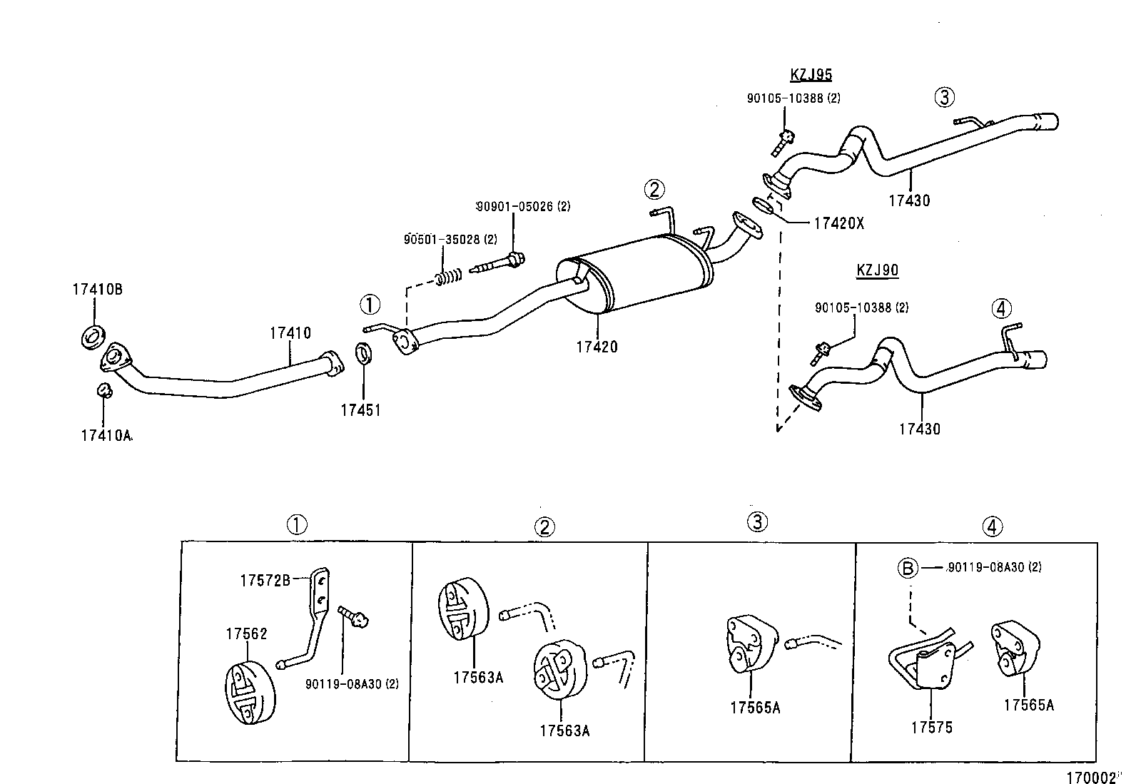 17405-62050 PIPE ASSY, EXHAUST, TAIL product image