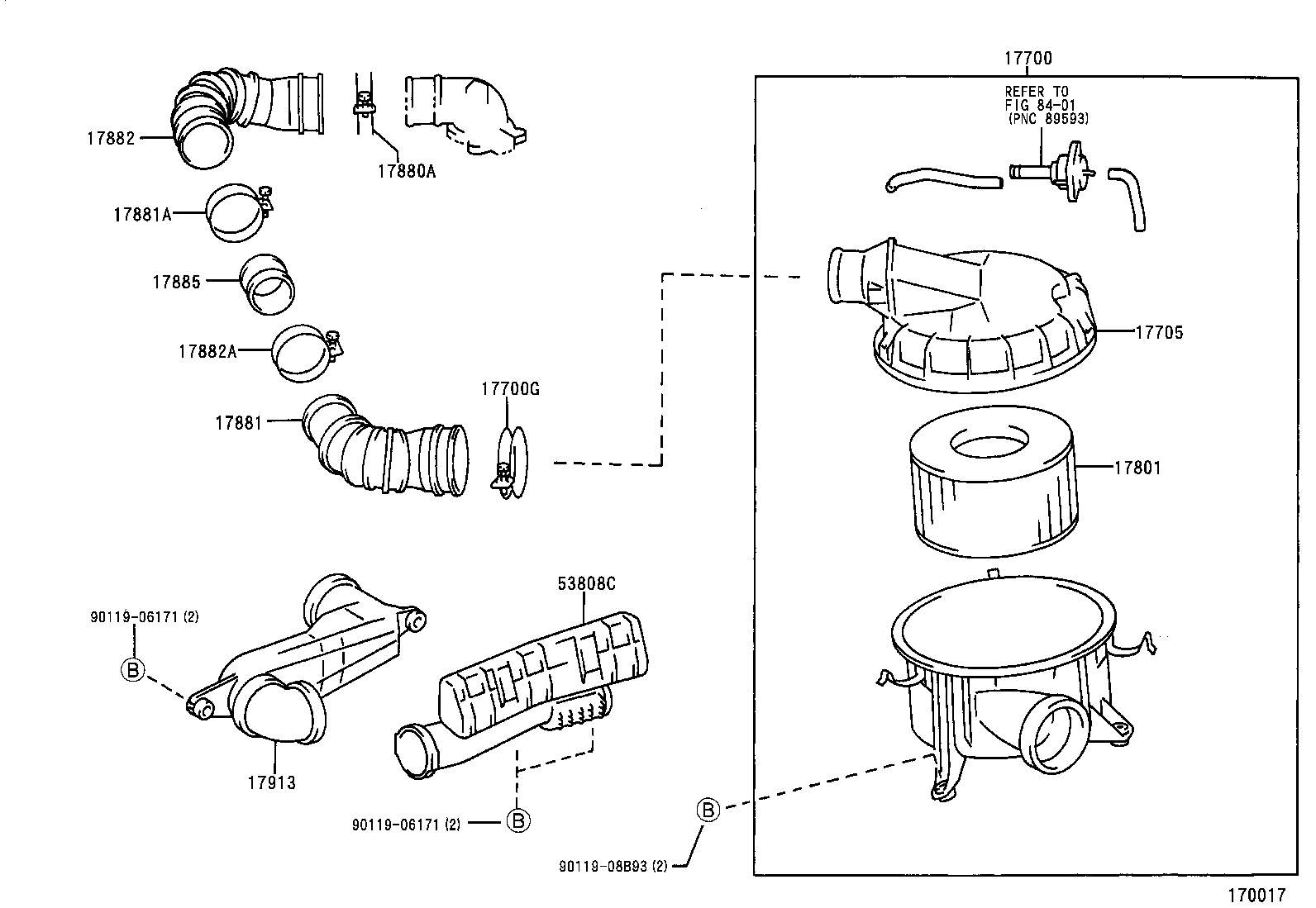 17705-67160 CAP SUB-ASSY, AIR CLEANER product image