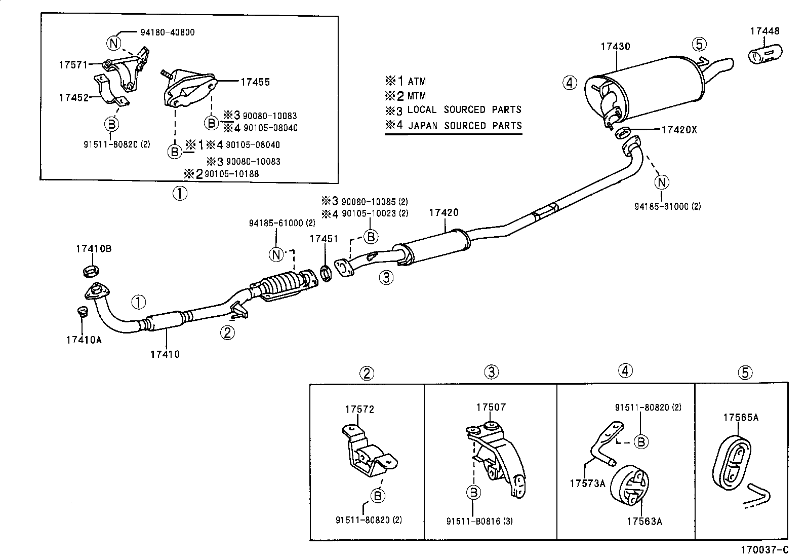 17430-03190 PIPE ASSY, EXHAUST, TAIL product image