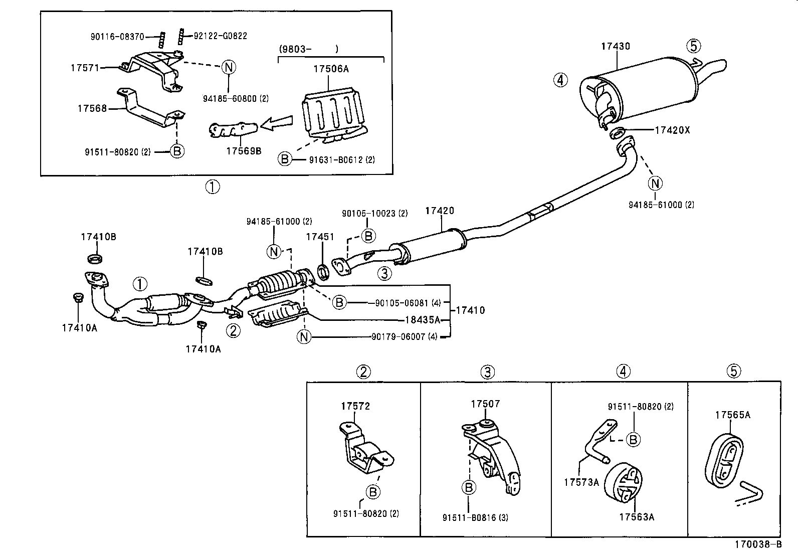 17420-20140 PIPE ASSY, EXHAUST, CENTER product image