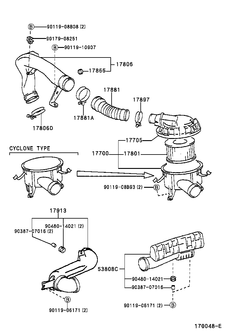 17700-67110 CLEANER ASSY, AIR product image