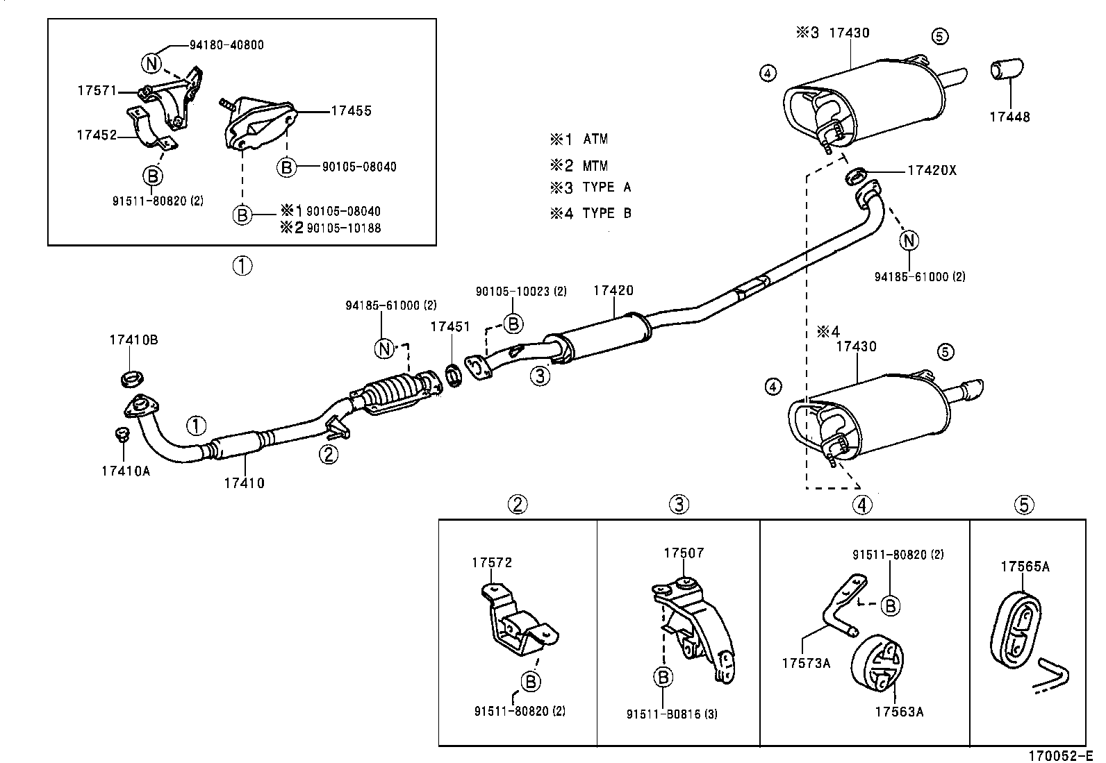 17430-20042 PIPE ASSY, EXHAUST, TAIL product image