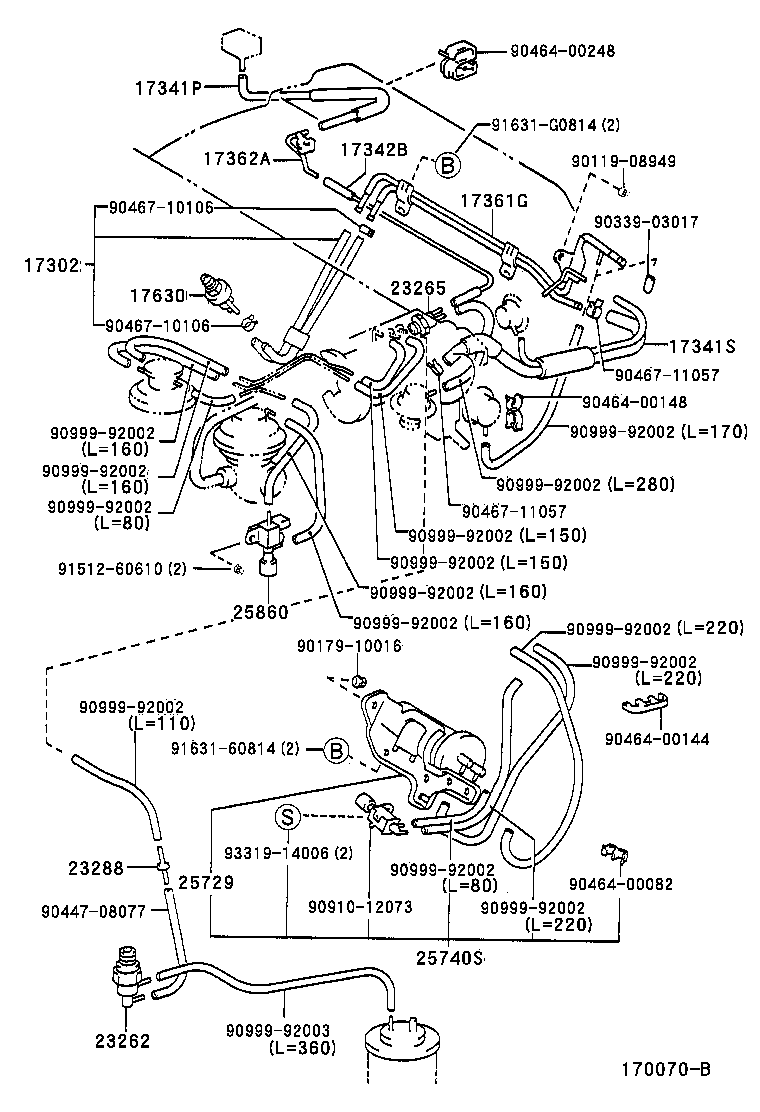 17302-74100 HOSE SUB-ASSY, AIR product image