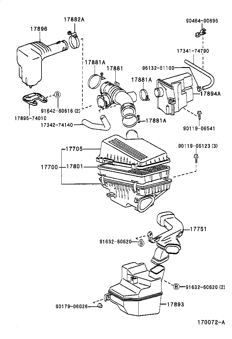 17705-74350 CAP SUB-ASSY, AIR CLEANER product image