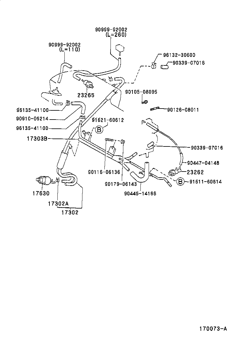 17302-74100 HOSE SUB-ASSY, AIR product image