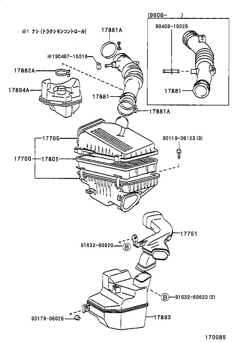 17881-74530 HOSE, AIR CLEANER, NO.1 product image