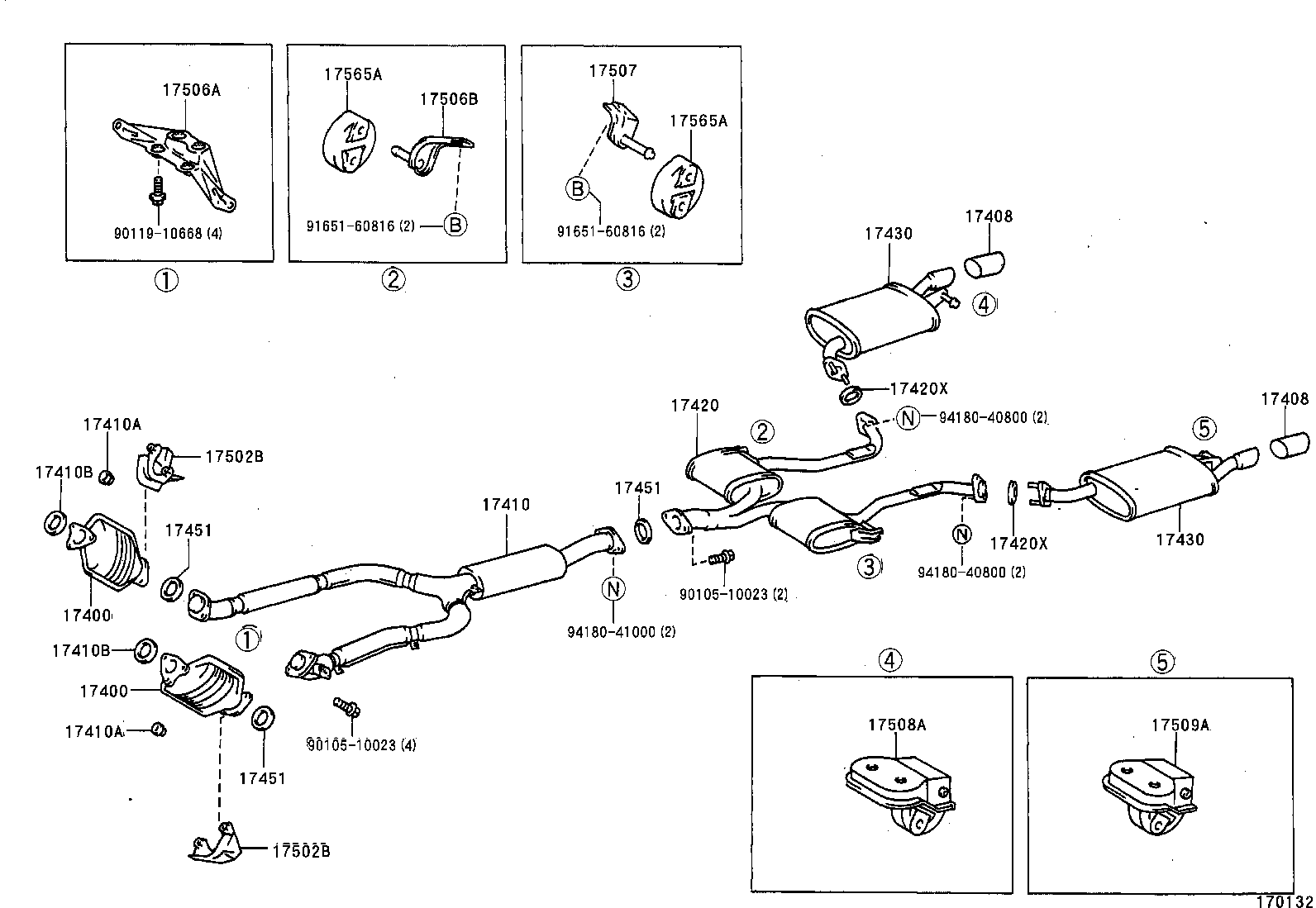 17506-46090 BRACKET, EXHAUST PIPE SUPPORT, NO.1 product image